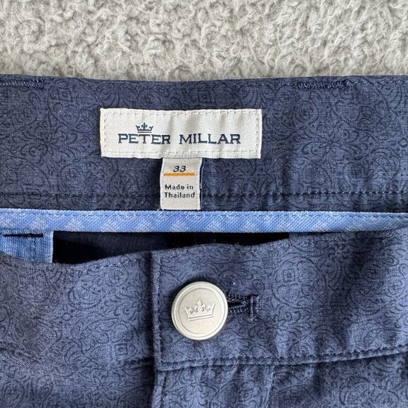 s Peter‎ Millar Shorts Mens 33 Blue Performance Golf Classic Polyester Crown - Picture 2 of 8